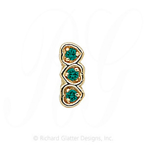 GS068 E - 14 Karat Gold Emerald Slide 